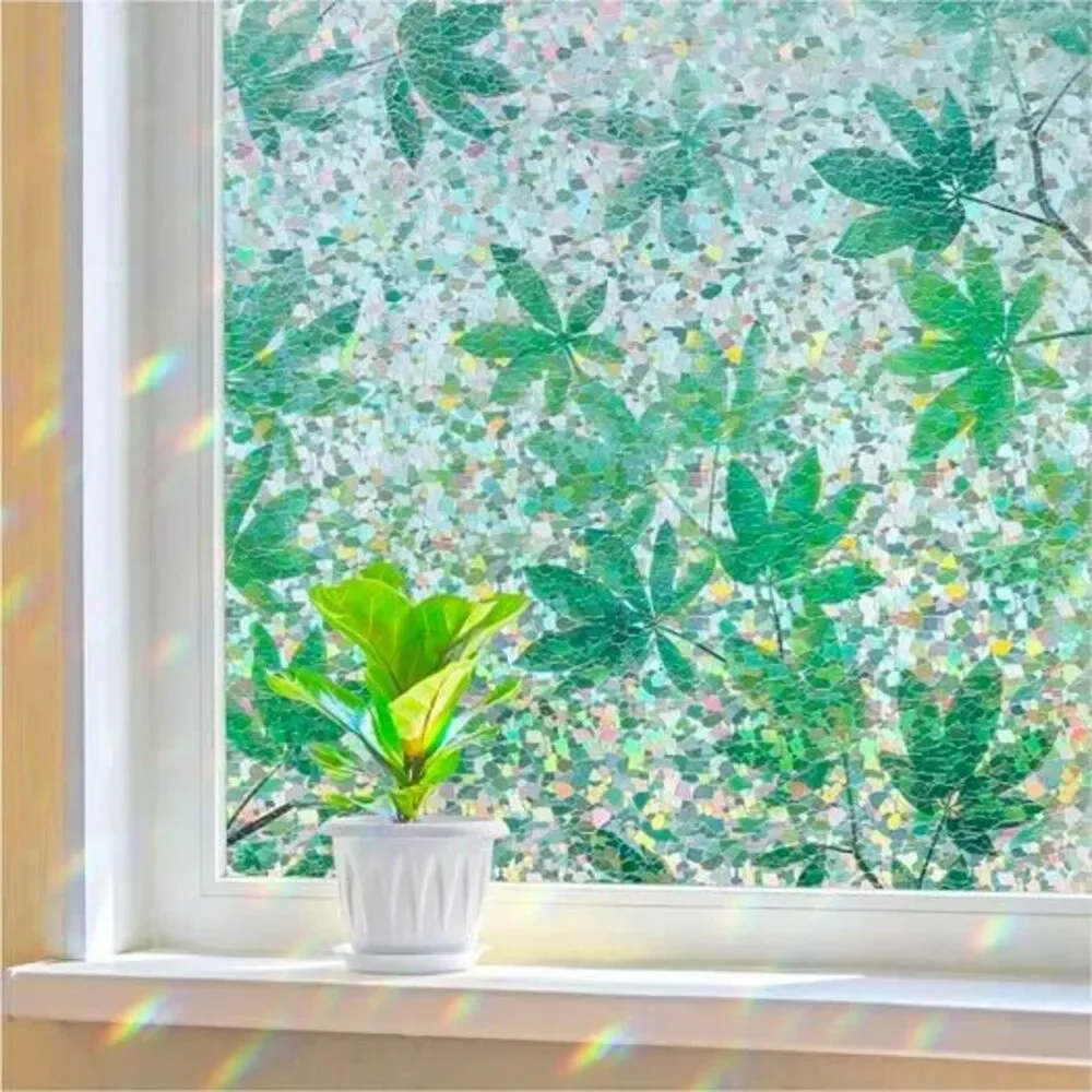 Window film with Mesmerizing Rainbow Effect, Leaf Rainbow, 35.4